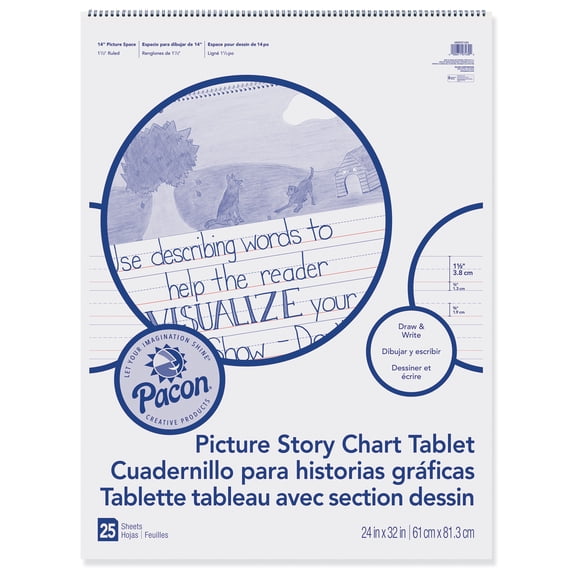 Pacon® Picture Story Chart Tablet, 24" x 32", 25 Sheets
