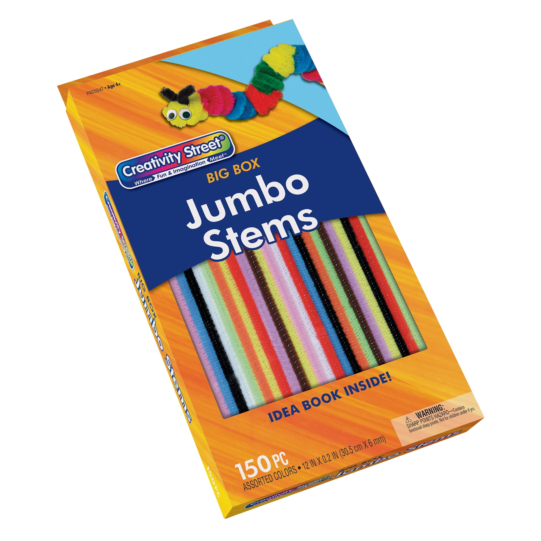 Creativity Street Big Box Pipe Cleaners - 12", Assorted Colors, Pkg of 150