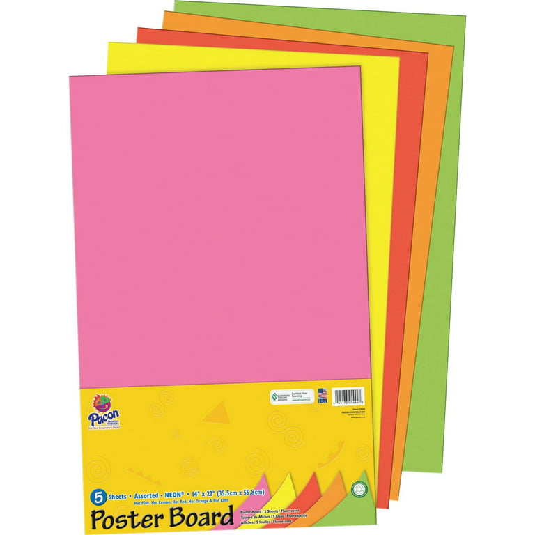 Neon Assorted Poster Board Shapes 11x14, 5/PK, 12 Packs/Case