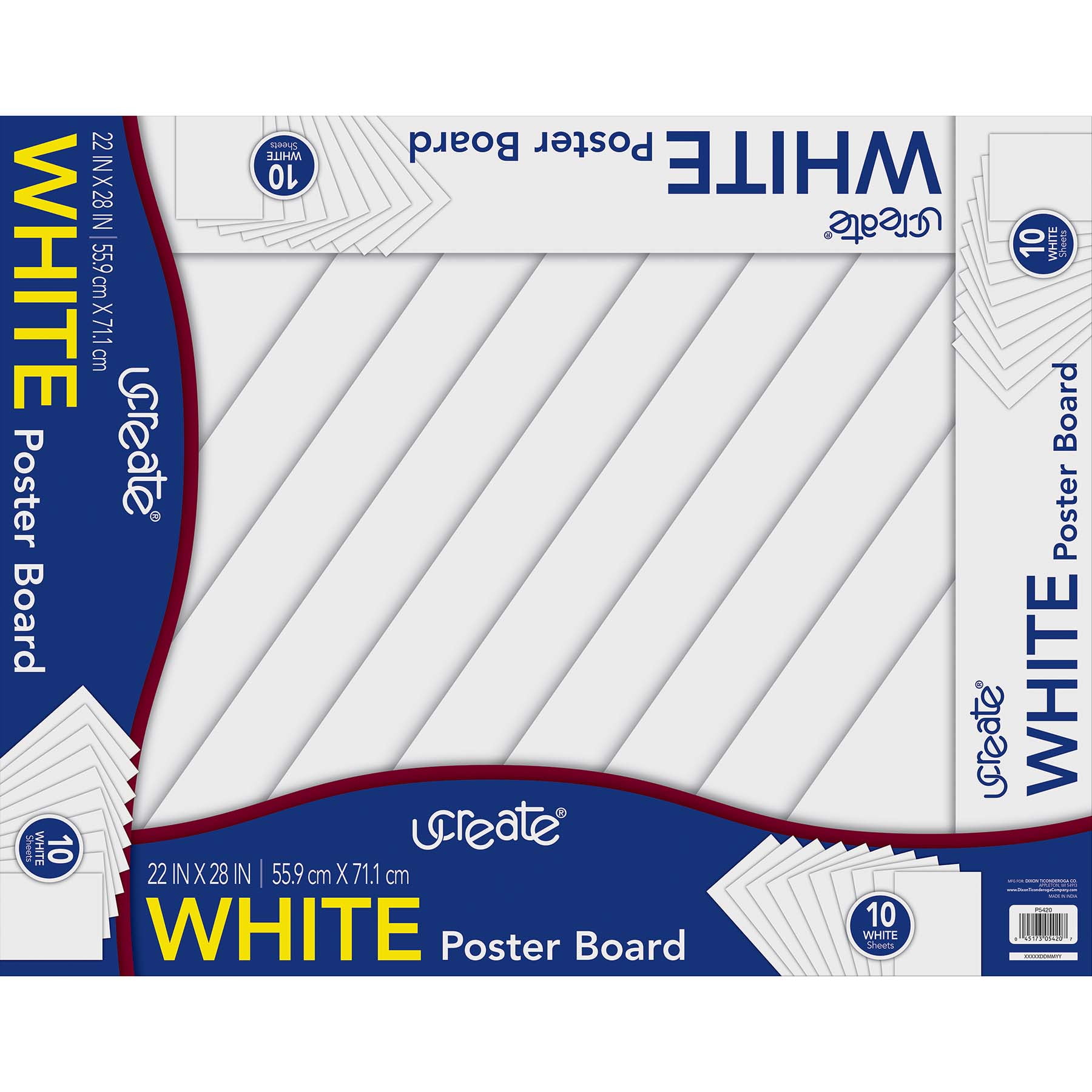 Pacon Poster Board Package, White, 10 / Pack (Quantity)