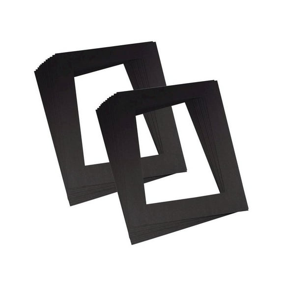 Pacon Pre-Cut Mat Frames, 8" x 10.75" Window, Black, 12 Per Pack, 2 Packs