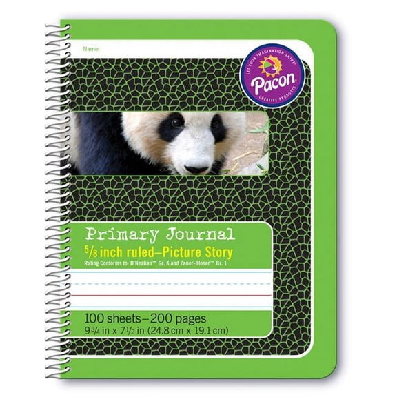 Pacon Primary Journal 0.625 in. Ruled Picture Story Spiral Bound - 6 Each