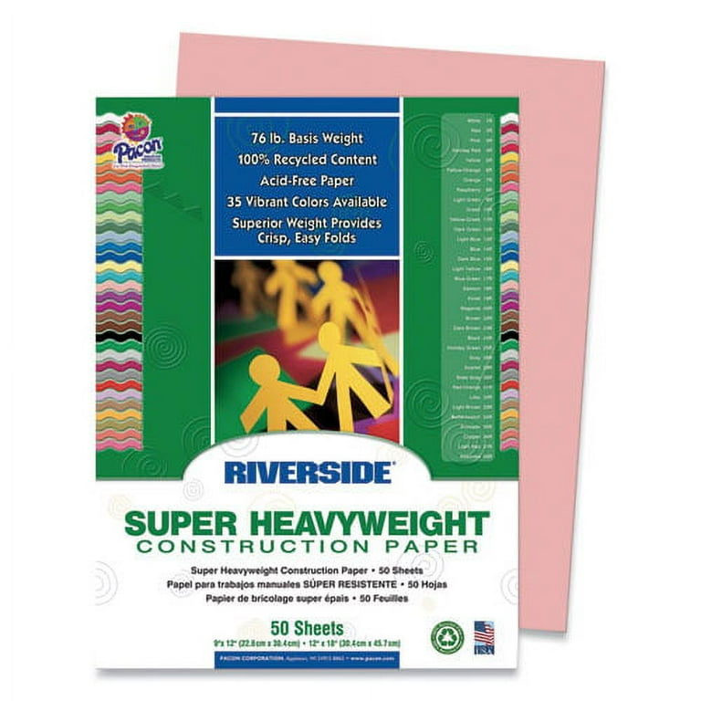 Riverside Construction Paper, 76 lb Text Weight, 9 x 12, Salmon, 50/Pack Riverside Construction Paper, 76 lb Text Weight, 9 x 12, Salmon, 50/Pack