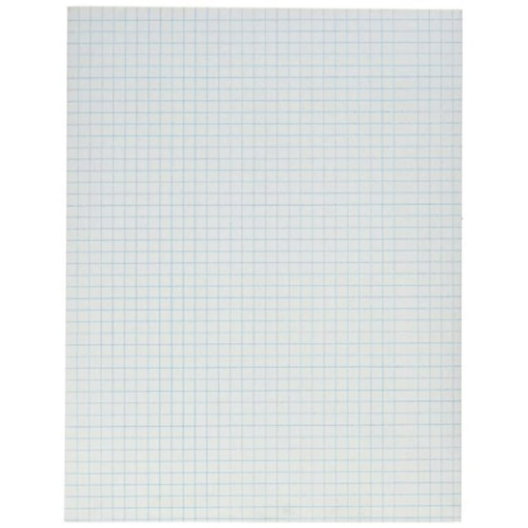 School Smart Graph Paper Pad with Chipboard Back, 8-1/2 x 11 in, 15 lb, 1/4 in Ruling, White, Pack of 12
