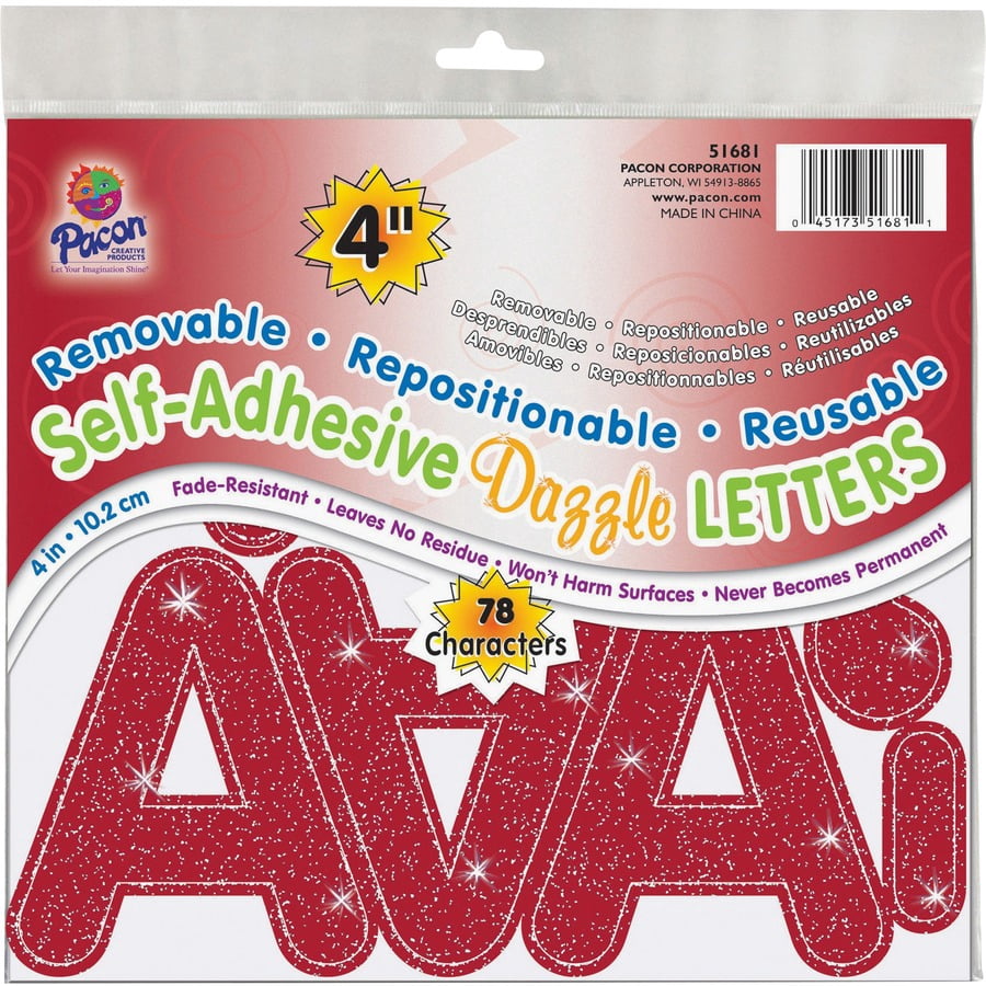 Repositionable Letters Pacon Self-Adhesive Dazzle Letters Repositionable 4