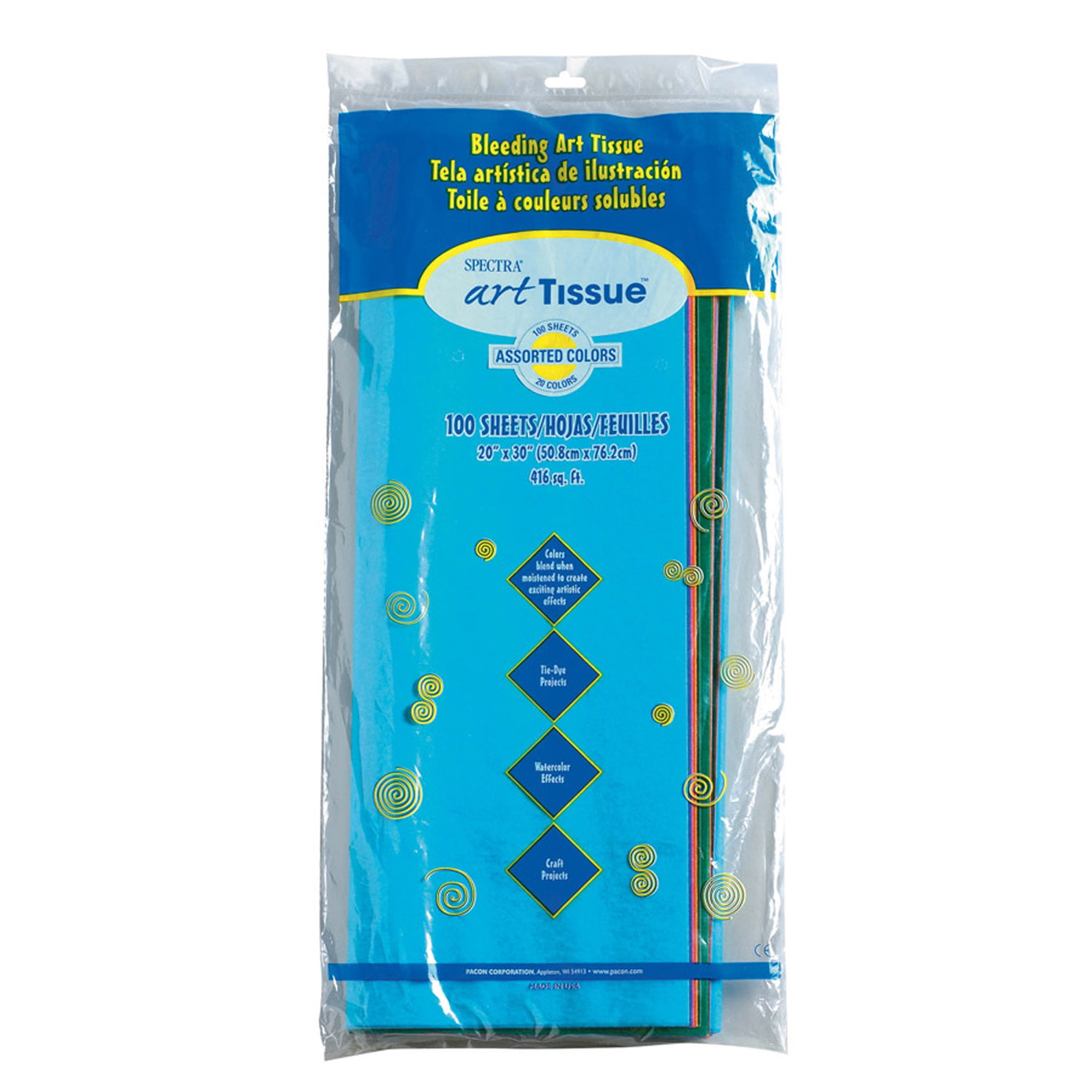 Pacon® Spectra® Bleeding Art Tissue™ Paper, 20" x 30", Assorted Colors