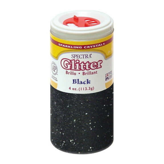 Pacon Spectra Glitter Sparkling Crystals, 4 oz., Black