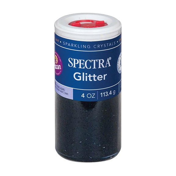 Pacon Spectra Glitter Sparkling Crystals, 4 oz. Jar, Black, 6/pkg