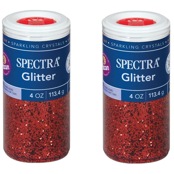 Pacon Spectra Glitter Sparkling Crystals, 4 oz, Red, 2-pack