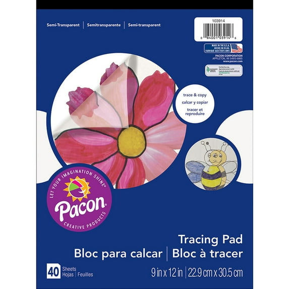 Pacon® Tracing Pad, 9" x 12" - 40 sheets per pad, 10 pads