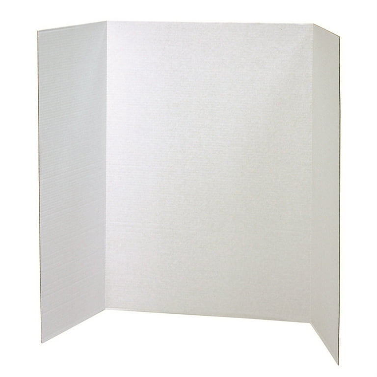 Ctosree 24 Pcs Tri Fold Display Board Presentation 14 x 22 Inch, White