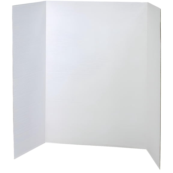 Pacon Tri-Fold Display Boards, 40" x 28", White, 8/Carton, Paper Decorative Memo Boards