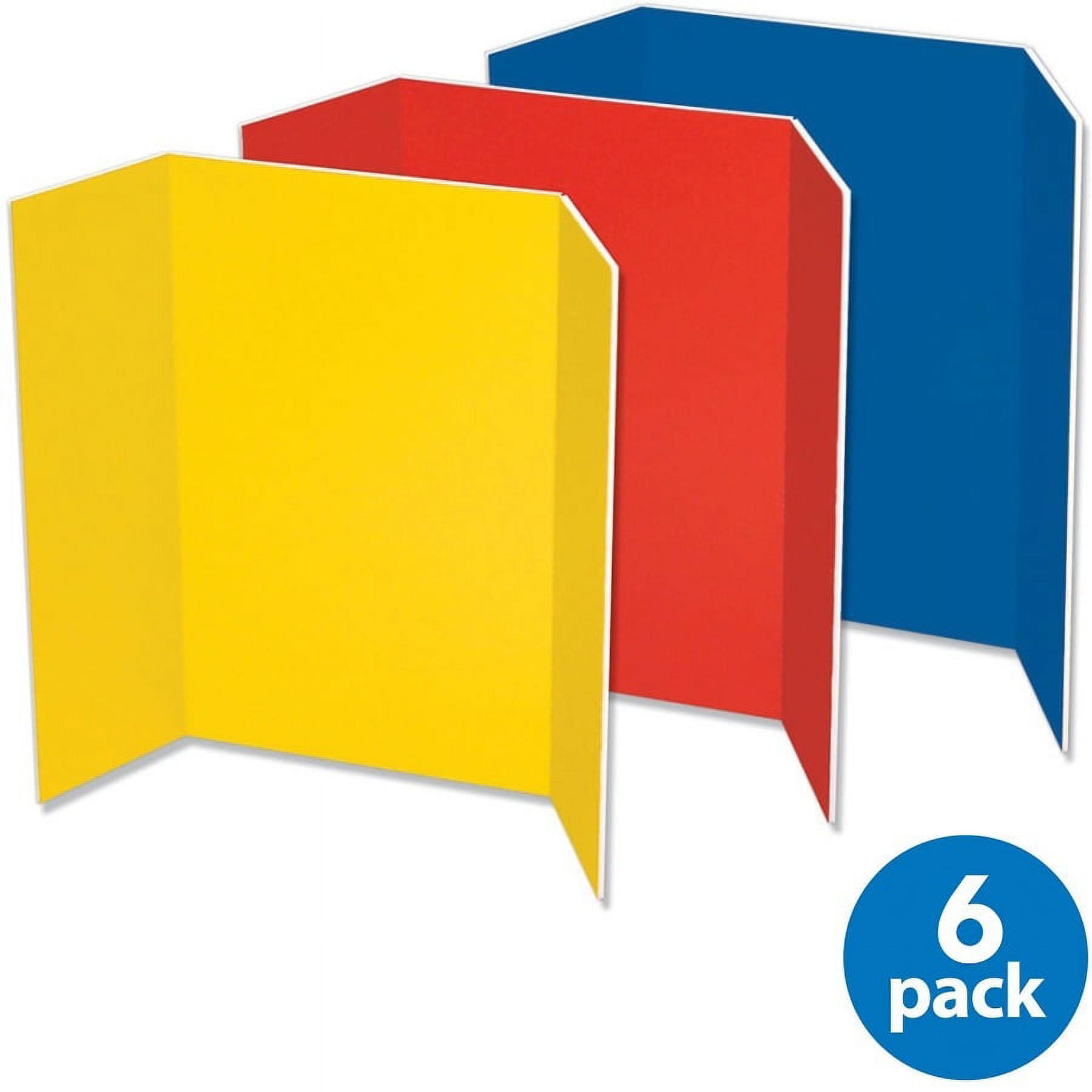 Pacon TriFold Foam Presentation Boards, Assorted, 48" x 36", 6 pack