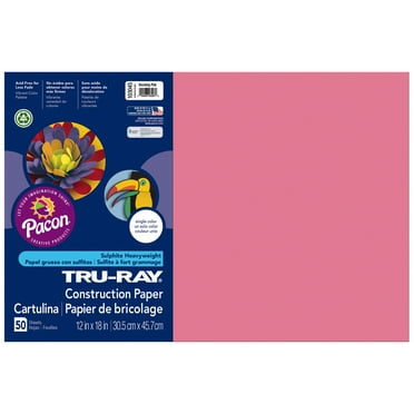 Pacon Tru-Ray 12" x 18" Construction Paper Shocking Pink 50 Sheets (P103045)
