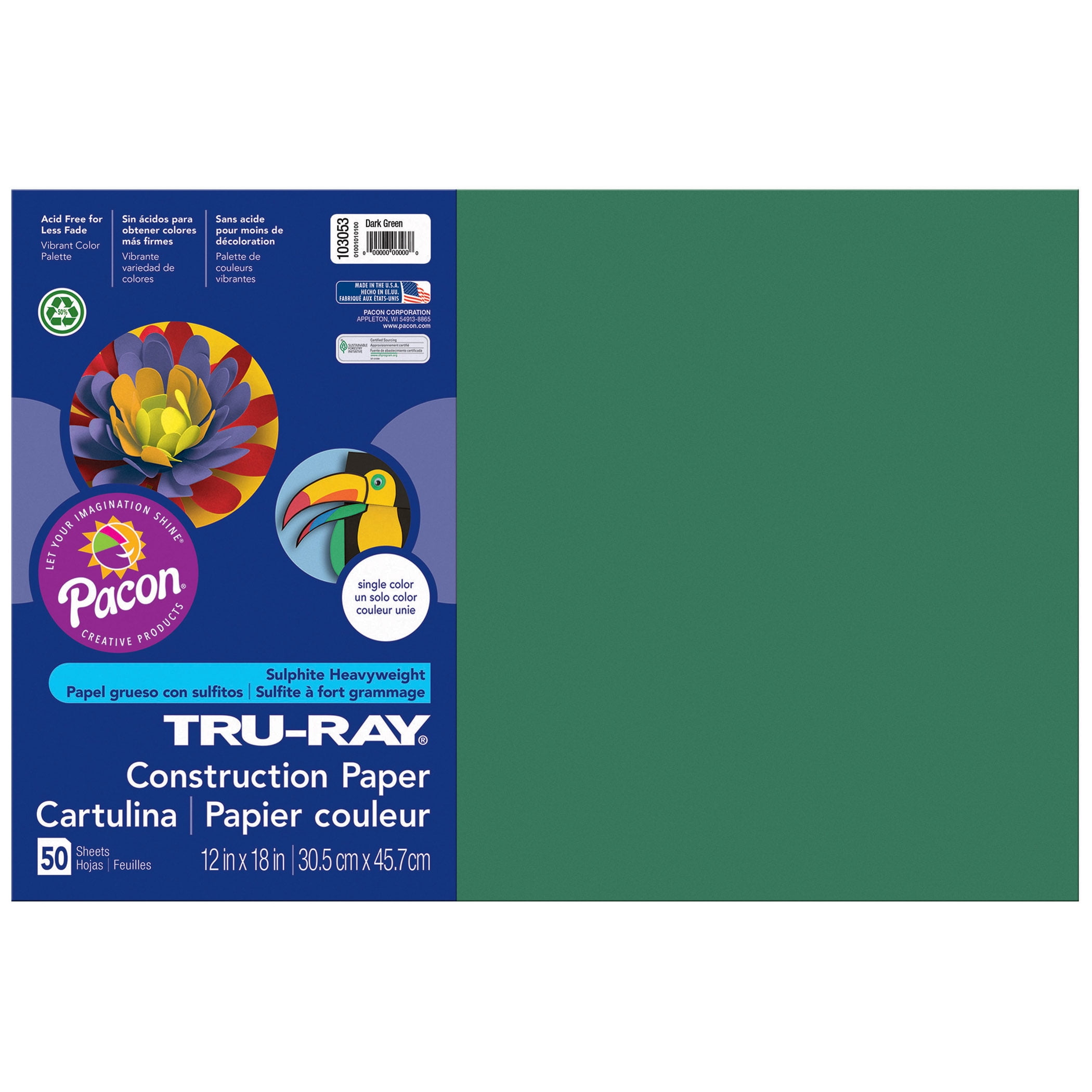 Imperial Color-Brite Construction Paper 12x18 Dark Green - 50 Sheets