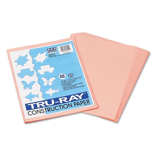 Pacon Tru-Ray Construction Paper, 76 lb Text Weight, 9 x 12, Salmon, 50/Pack, Each