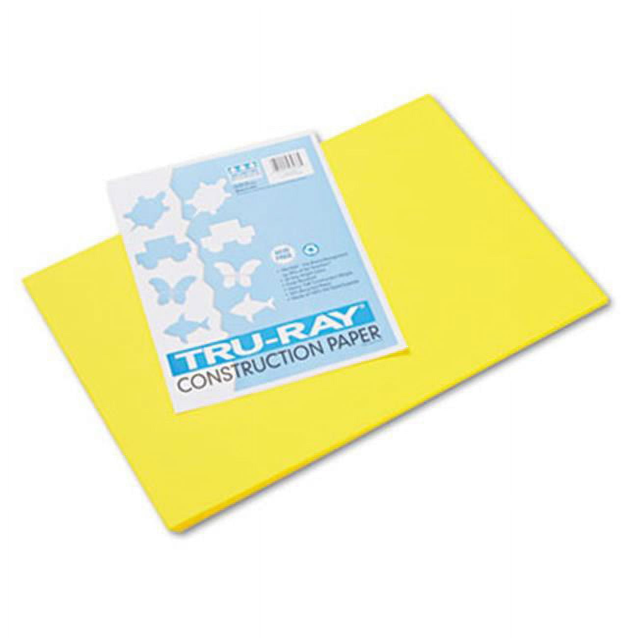 Pacon  Tru-Ray Construction Paper  76 lbs.  12 x 18  Yellow  50 Sheets-Pack