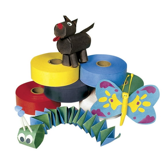 Pacon Wet N' Stick Art Tape, 1-1/2 Inches x 250 Feet, Assorted Colors, Pack of 10