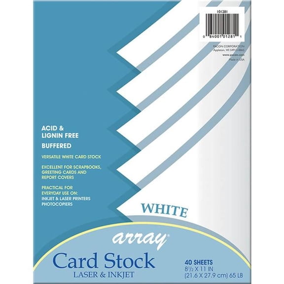 Pacon White Card Stock - 40 Sheet Per Pack - Pack of 3
