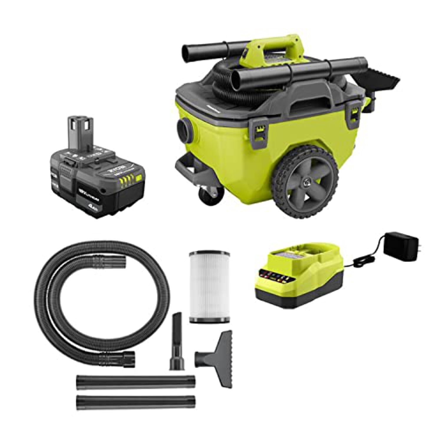 Pacroban ONE+ 18V Cordless 6 Gal. Wet/Dry Vacuum Kit with 4.0 Ah ...