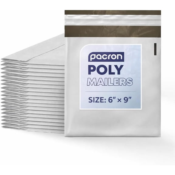 Pacron Poly Mailers 6x9 Inch 1000-Pack - Waterproof Self-Seal Shipping Bags for Mailers - Durable Packaging Bags for Clothing & Small Business Shipping