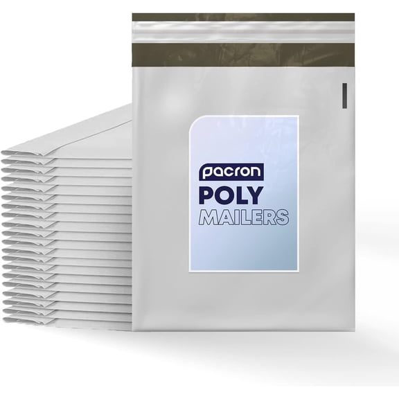 Pacron Poly Mailers 12x15.5 Inch 200-Pack - Waterproof Self-Seal Shipping Bags for Mailers - Durable Packaging Bags for Clothing & Small Business Shipping