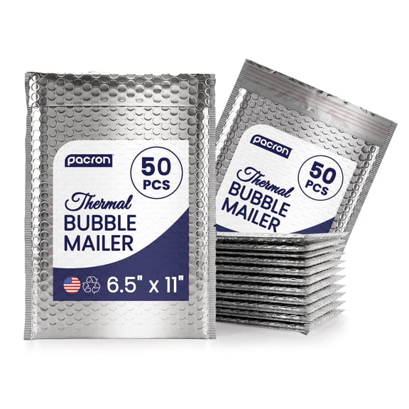 Waterproof Self-Seal Insulated Foil Thermal Bubble Mailers 6.5x11, 50-Pack