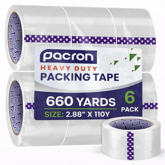 Pacron 6 Rolls Clear Packing Tape – Heavy Duty, 2.88x110 Yds, 660 Yds Total