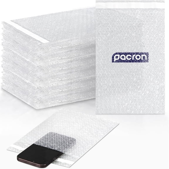 Pacron Bubble Wrap Pouches 6x8.5 Inch 325-Pack - Self-Sealing Clear Bubble Pouches for Shipping, Packaging & Small Business