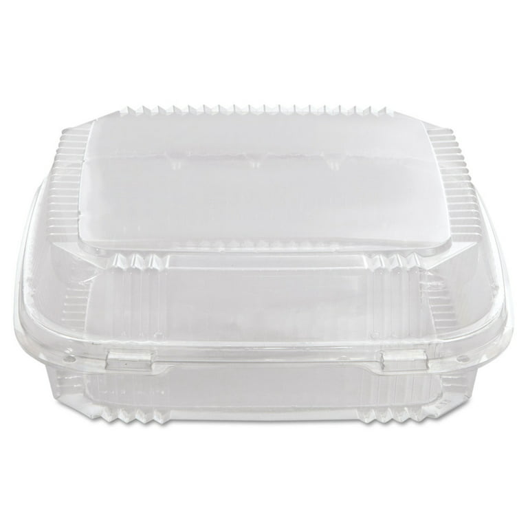 12oz Recycled Plastic Hinged Lid 1 Compartment Takeout Deli Container,  Clear, 200 ct.
