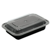 Pactiv Corp. NC8168B Newspring VERSAtainer 5 x 7.25 x 1.5 16 oz Plastic Microwavable Containers - Black/Clear 150/Carton