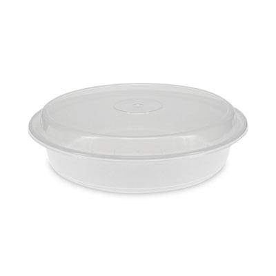 Pactiv Corporation Pactiv Evergreen VERSAtainers 48 oz. 9 x 9 x 2.38 White/Clear 150/Carton NC948