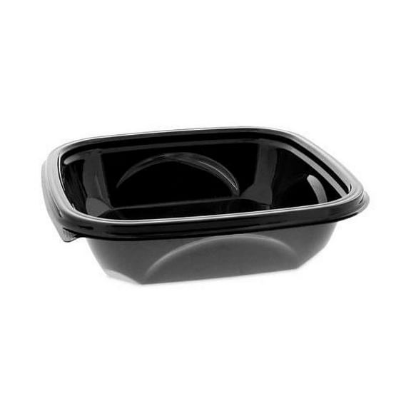 Pactiv EarthChoice Square Recycled Bowl, 24 oz, 7 x 7 x 1.52, Black, Plastic, 300/Carton