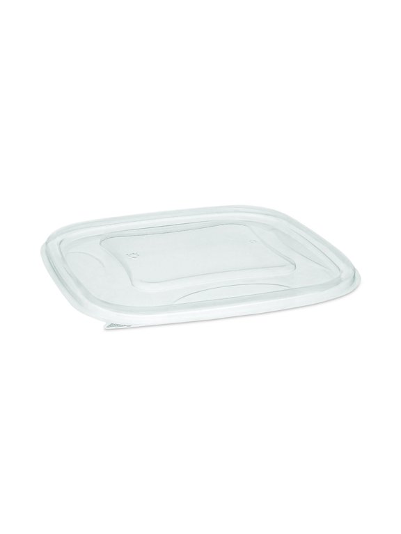Recycled Plastic Square Flat Lids 7.38 x 7.38 x 0.26 Clear SACLF07