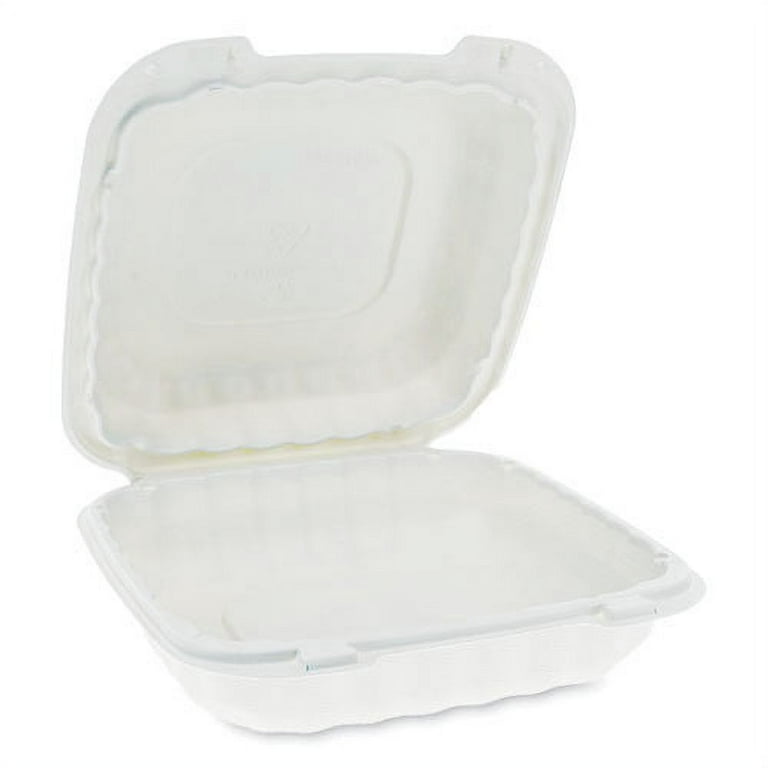 EarthChoice SmartLock Microwavable MFPP Hinged Lid Container, 8.31 x 8.35 x 3.1, White, Plastic, 200/Carton EarthChoice SmartLock Microwavable MFPP Hinged Lid Container, 8.31 x 8.35 x 3.1, White, Plastic, 200/Carton