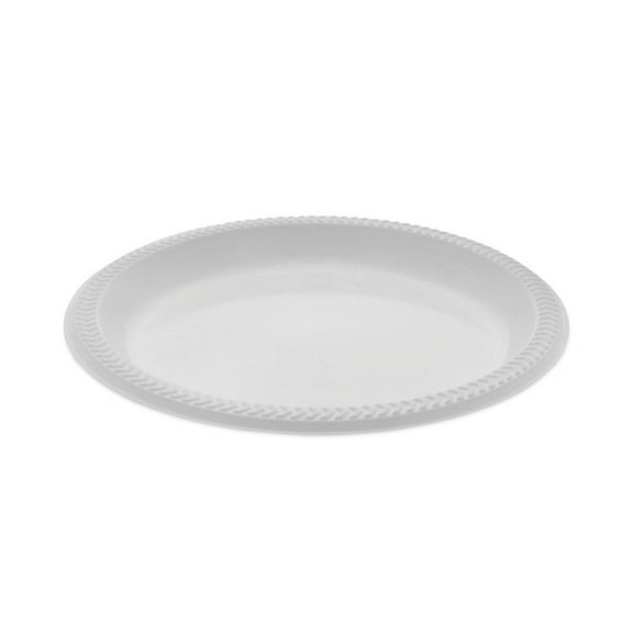 Pactiv Meadoware Impact Plastic Dinnerware, Plate, 8.88" dia, White, 400/Carton
