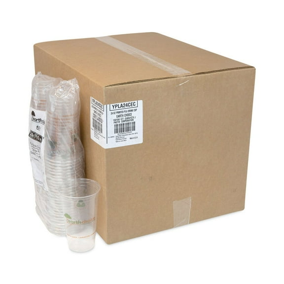 Pactiv Corp. YPLA24CEC EarthChoice 24 oz. Compostable Cold Cup - Clear/Printed