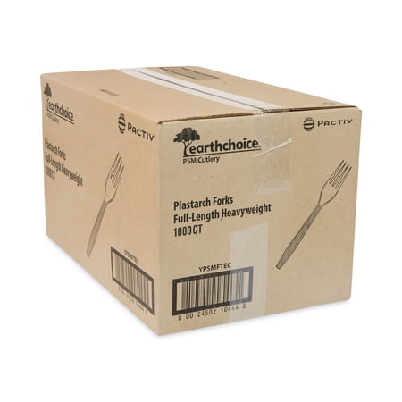 EarthChoice PSM Heavyweight Plastic Cutlery Fork - Tan (1000/Carton)