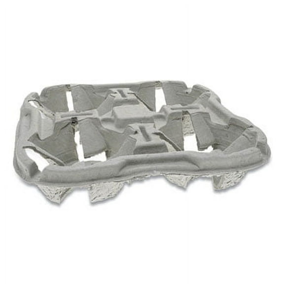 Pactiv EarthChoice Carry-Safe Beverage Carrier, Four-Cup Carrier, 8 oz to 46 oz, Natural, 132/Carton (M5135040001)