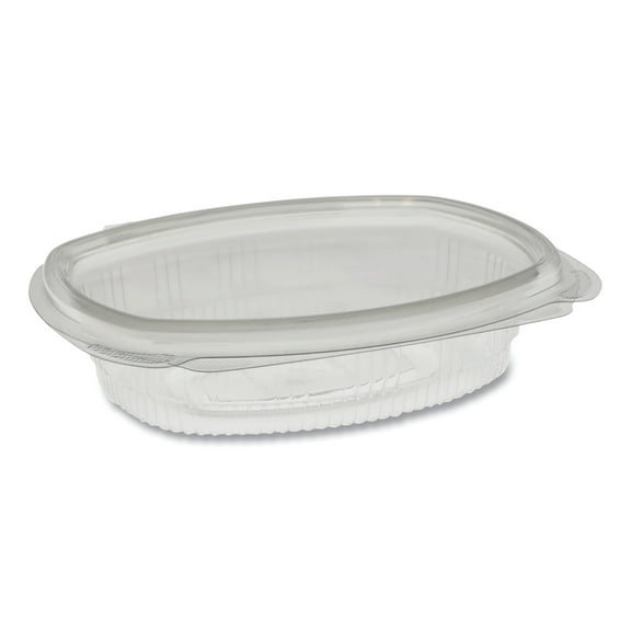 Pactiv EarthChoice PET Hinged Lid Deli Container, 8 oz, 4.92 x 5.87 x 1.32, Clear, 200/Carton -PCT0CA910080000