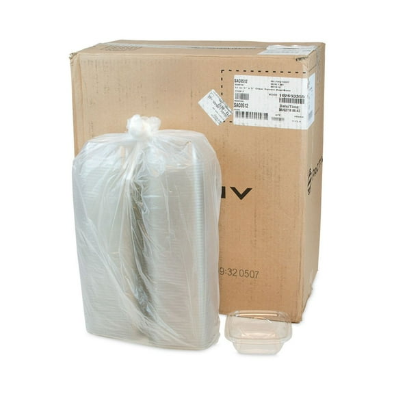 Pactiv EarthChoice Square Recycled Bowl, 12 oz, 5 x 5 x 1.63, Clear, Plastic, 504/Carton