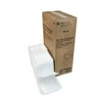 thumbnail image 1 of Pactiv Evergreen Vented Foam Hinged Lid Container, Dual Tab Lock Economy, 8.42 x 8.15 x 3, White, 150/Carton, 1 of 6