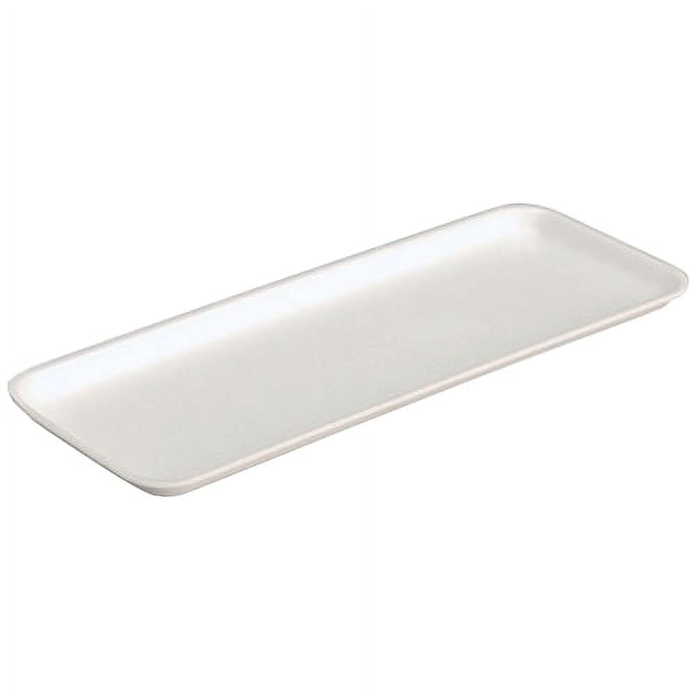 Pactiv Foam 7S Supermarket Tray White, 14.5" Length x 5.5" Width | 250/Case