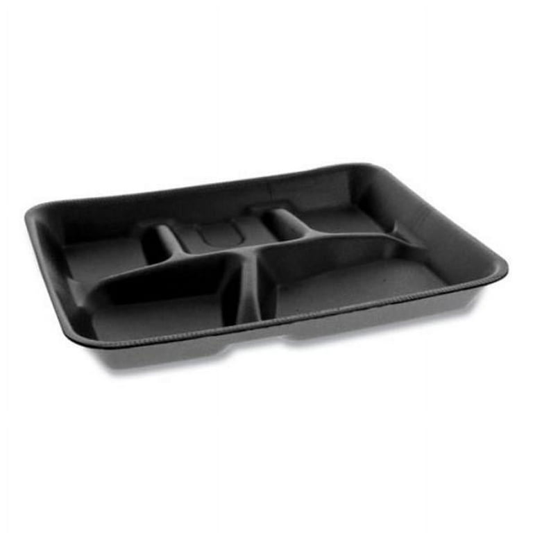 Pactiv Foam School Trays, 5-Compartment, 8.25 x 10.25 x 1, Black,  500/Carton 