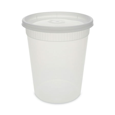 Pactiv Newspring DELItainer Microwavable Container, 32 oz, 4.55 Diameter x 5.55 h, Clear, Plastic, 240/Carton