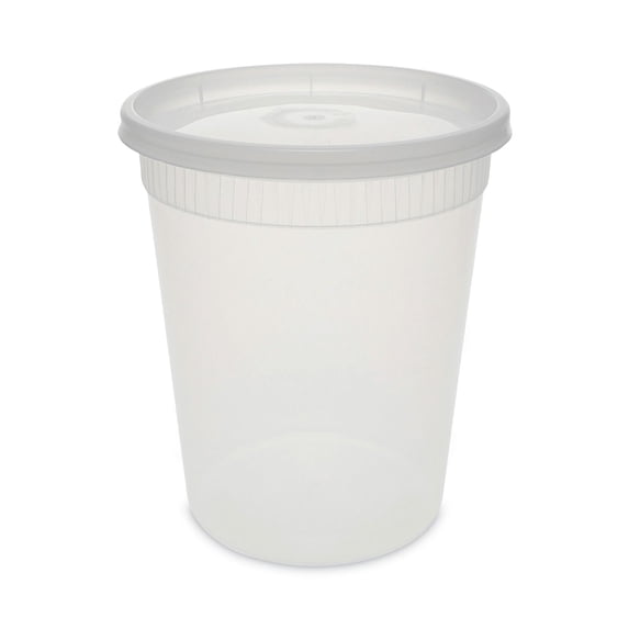 Pactiv Newspring DELItainer Microwavable Container, 32 oz, 4.55 Diameter x 5.55 h, Clear, Plastic, 240/Carton