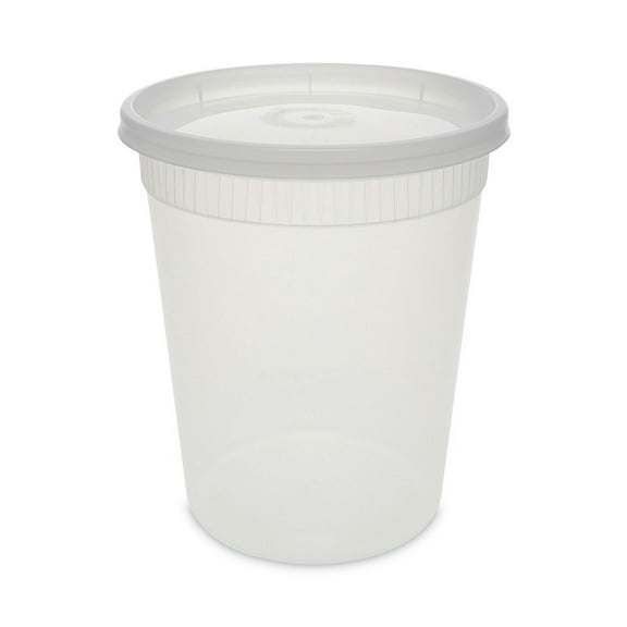 Pactiv Newspring DELItainer Microwavable Container, 32 oz, 4.55 Diameter x 5.55 h, Clear, Plastic, 240/Carton
