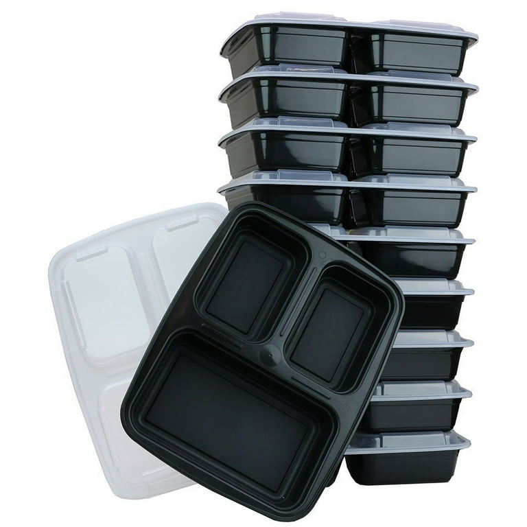 Food Container, 32 Oz, Black, Polypropylene, with Lids, (150/Case