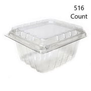 Pactiv PET Plastic Clamshell Food Container Clear, 1 pt. | 516/Case