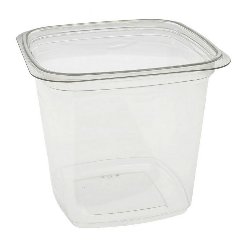 Pactiv YY4S32 4 Inch 32 oz Square Tamper Resistant Clear Plastic Container,  PWP APET - 480 Per Case-SPLYCO